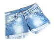 women jeans shorts isolated on white background