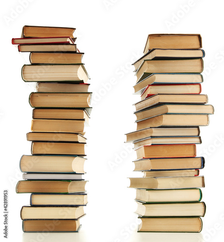 Photo: old books isolated on white old books isolated on white