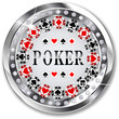 Poker label with brilliants