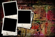 photo frames on old brick wall