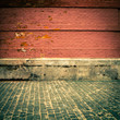 old grunge interior with brick wall