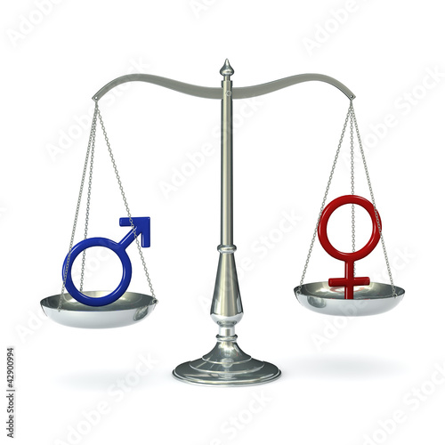 Illustration: Scales with gender symbols Scales with gender symbols