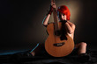 naked behind bassguitar