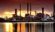 Landscape of river and oil refinery factory