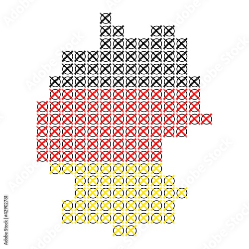 Illustration: Deutschland aus Wahlkreuzen Deutschland aus Wahlkreuzen
