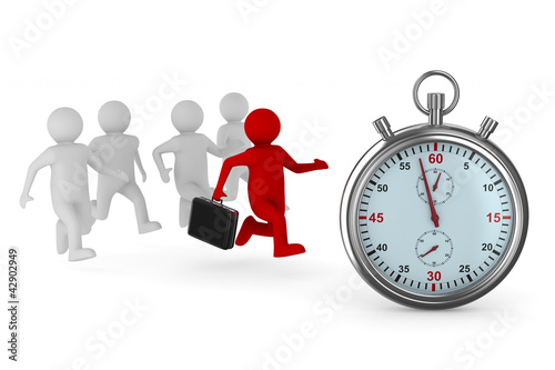 Photo: leadership concept on white background. Isolated 3D image leadership concept on white background. Isolated 3D image