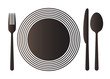 Vector: Plate, knife, spoon and fork Plate, knife, spoon and fork