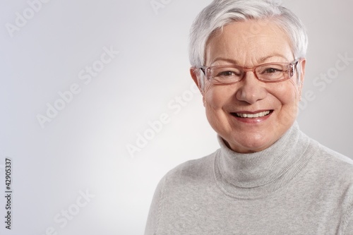 Photo: Portrait of elderly lady smiling Portrait of elderly lady smiling