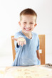 Boy baking cookies
