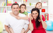Happy family with two kids