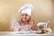 Making the dough for pizza is fun