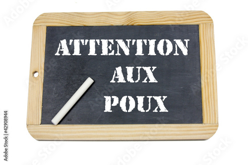 Photo: ardoise attention aux poux ardoise attention aux poux