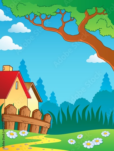Vektor: Spring theme landscape 3 Spring theme landscape 3