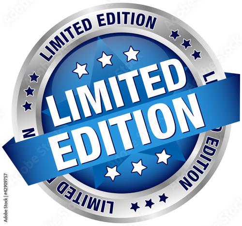 Vektor: Button Banner "Limited Edition" Blue/Silver Button Banner "Limited Edition" Blue/Silver