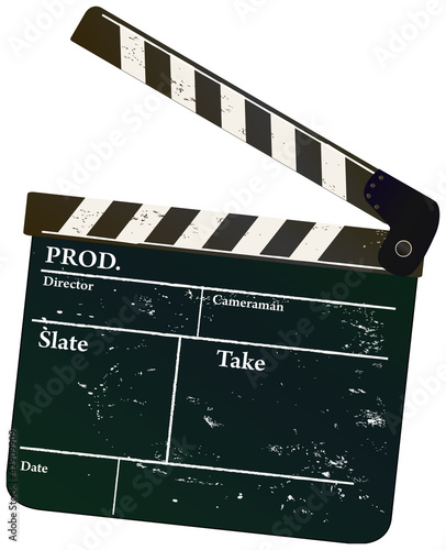 Vector: Vintage movie clapper, vector illustration,free copy space Vintage movie clapper, vector illustration,free copy space