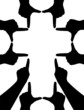Handsilhouetten formen ein Kreuz