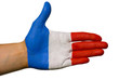 Frankreich auf eine Hand gemalt