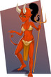 Vector: Sexy Red Female Devil with a Trident in her hand Sexy Red Female Devil with a Trident in her hand