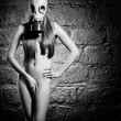girl in a gas mask
