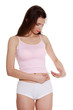 Photo: Slim teen girl giving herself insulin shot Slim teen girl giving herself insulin shot