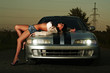woman on car