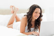 Attractive brunette chatting