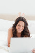 Attractive brunette on a video chat