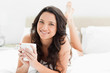 Attractive brunette with a cup of coffee