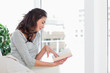 Brunette reading a novel