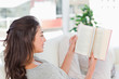 Brunette enjoying a book