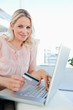 Blonde on a online shop