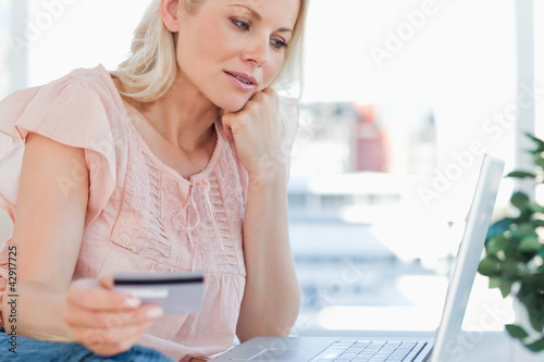 Photo: Blonde shopping online Blonde shopping online