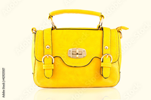 Foto: Yellow bag isolate on white background Yellow bag isolate on white background