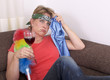 Überarbeitete Hausfrau
