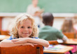 Boy daydreaming during lesson