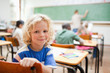Elementary school student not paying attention