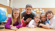 Girls in classroom with their teacher