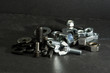 Bolts and screws on workbench