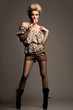 beautiful fashionable woman with candy