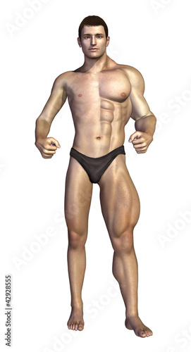 Illustration: Bodybuilder Before and After Bodybuilder Before and After