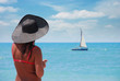 suntanned woman on a beach