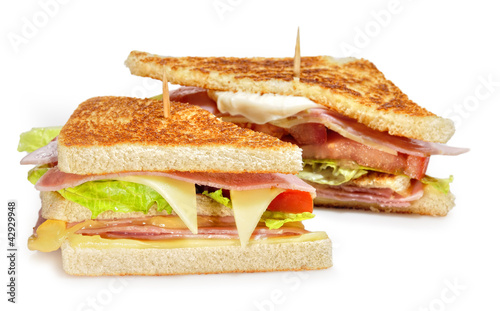 Foto: Dos mitades de sandwich. Dos mitades de sandwich.
