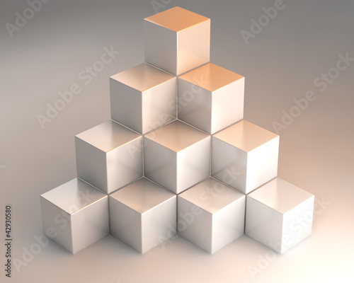 Illustration: 3D cubes one 3D cubes one