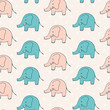 seamless pattern with cute elephant