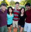 Group of Multi-ethnic teenagers outside