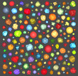 3d bright abstract shapes on gray backdrop