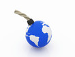 Earth at risk in a blue color