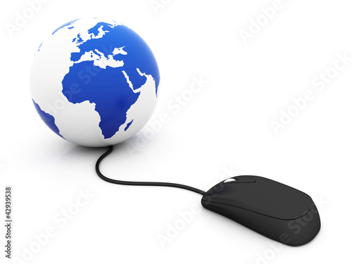 Illustration: The world in a click - Global communications The world in a click - Global communications