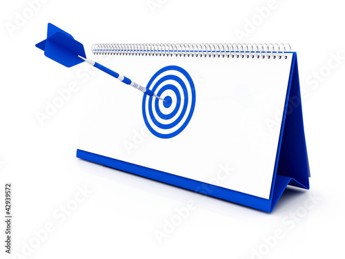 Illustration: calendar, blue target calendar, blue target