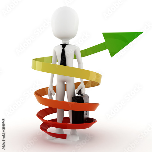 Illustration: 3d man bussiness success concept 3d man bussiness success concept